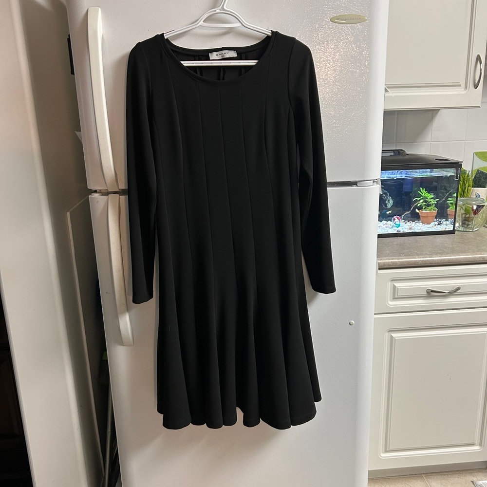 BAILEY Black Midi Long Sleeve Knit Dress